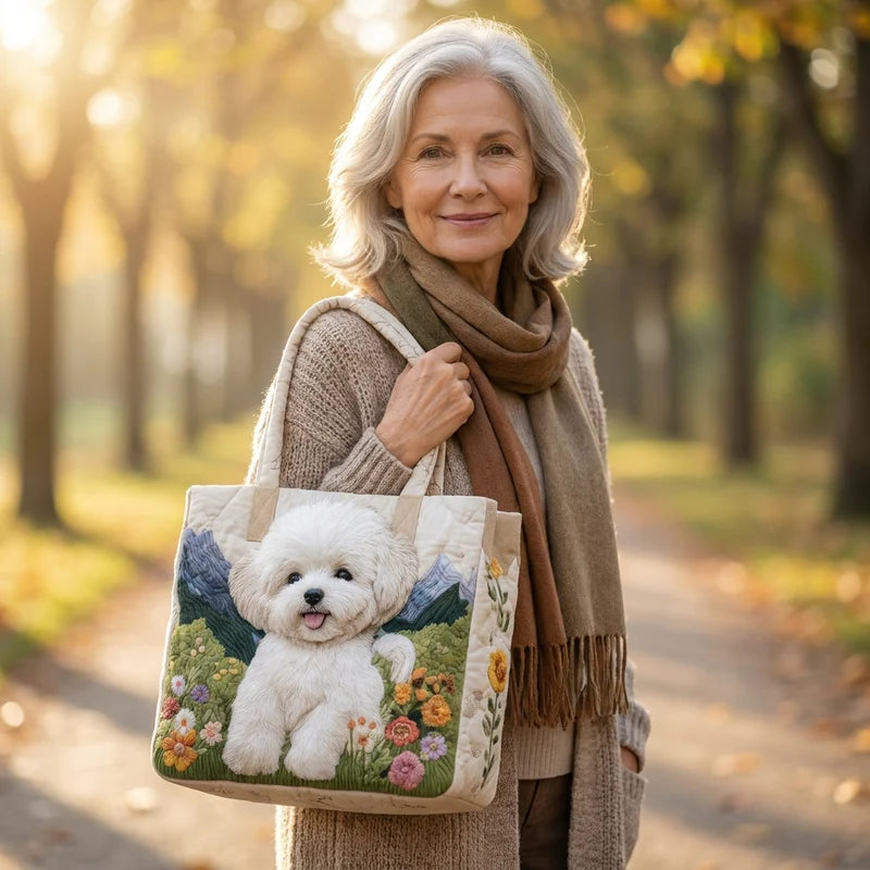 Quilted Tote Bag - Enchanted Dog