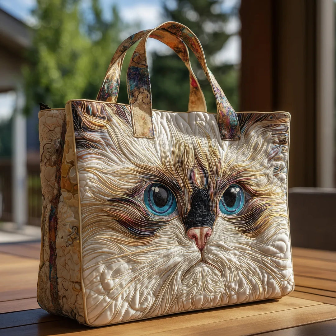 Artisan Bag - White Cat with Blue Eyes
