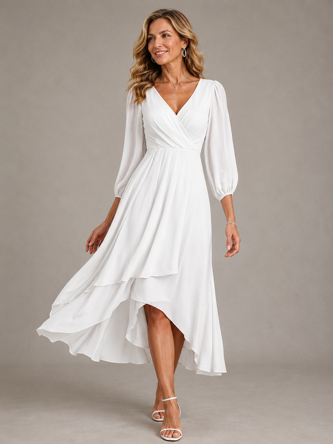 Mia™ | Elegant V-Neck Long Dress