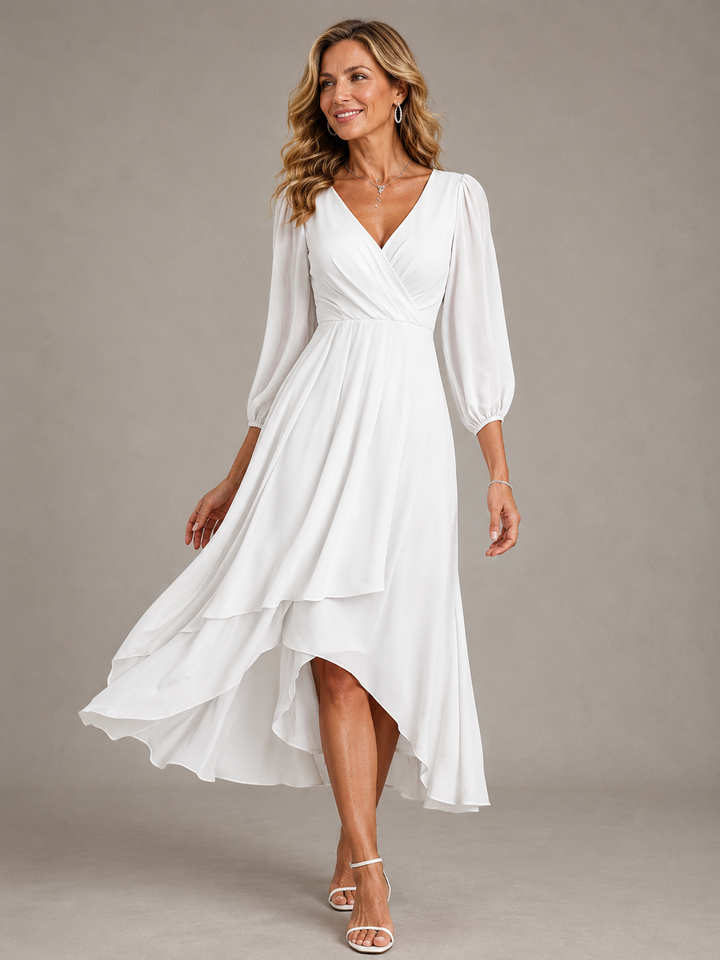 Mia™ | Elegant V-Neck Long Dress