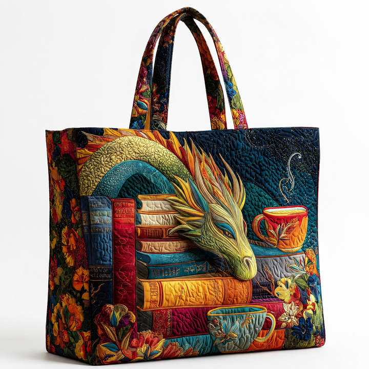 Artisan Bag - Dragon Reader with Books and Mugs