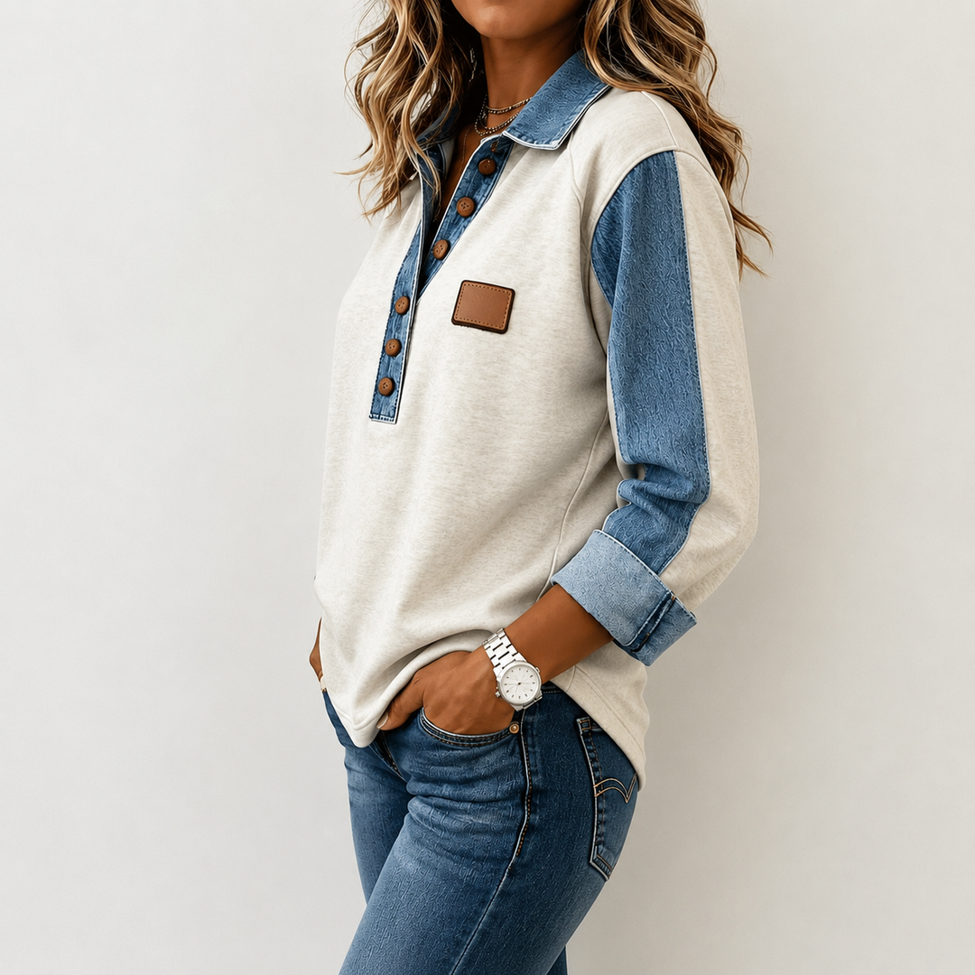 Hadley™ Vintage Buttoned Sweatshirt