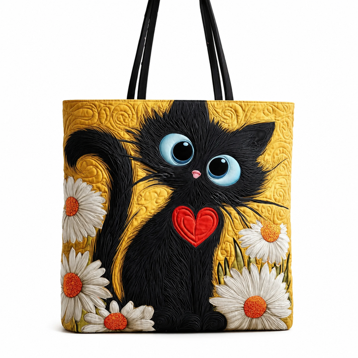 Artisanal Bag - Black Cat with Daisies