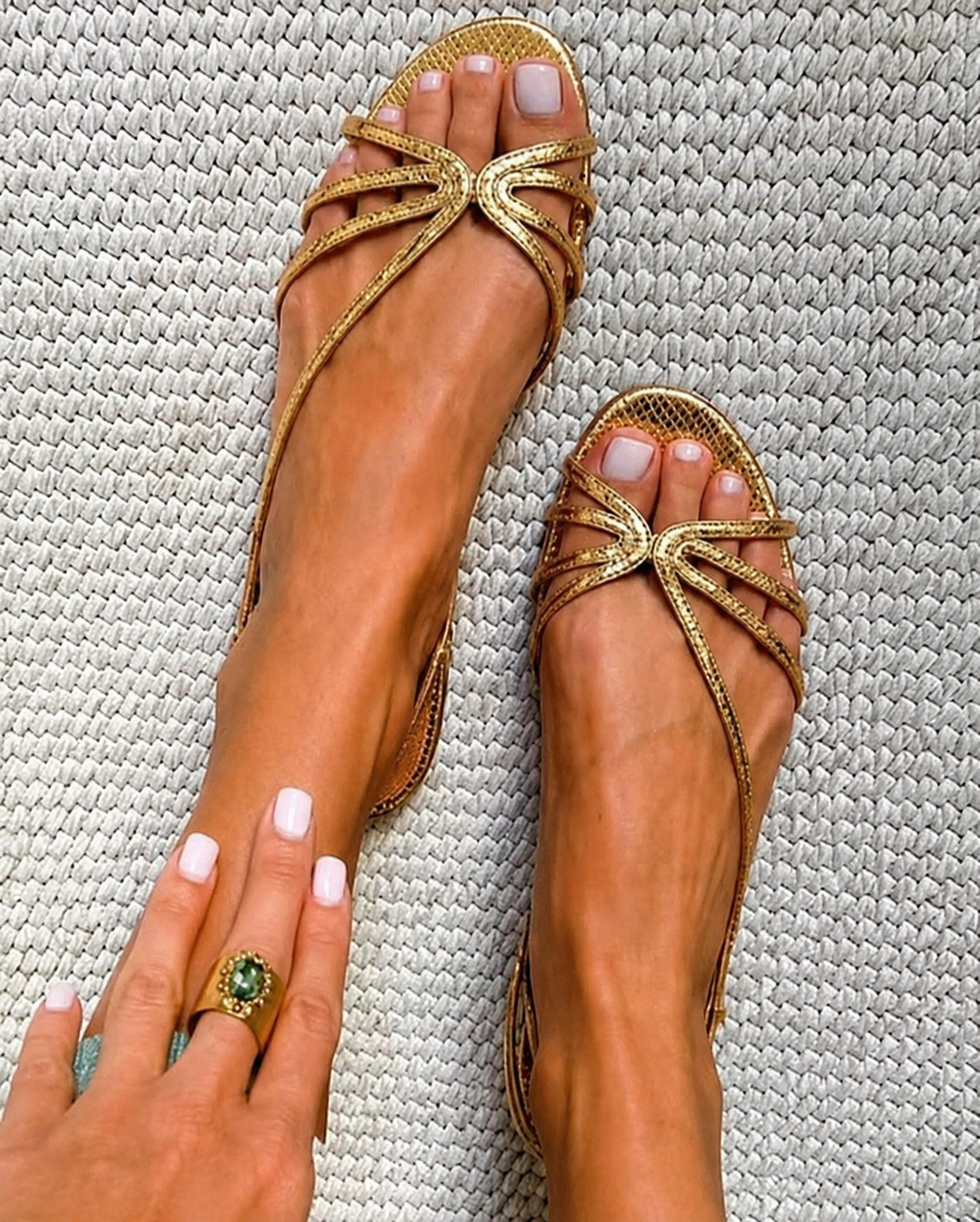 Emilia – Golden Elegance Sandals
