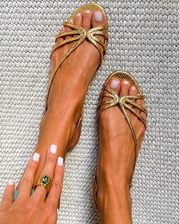 Emilia – Golden Elegance Sandals