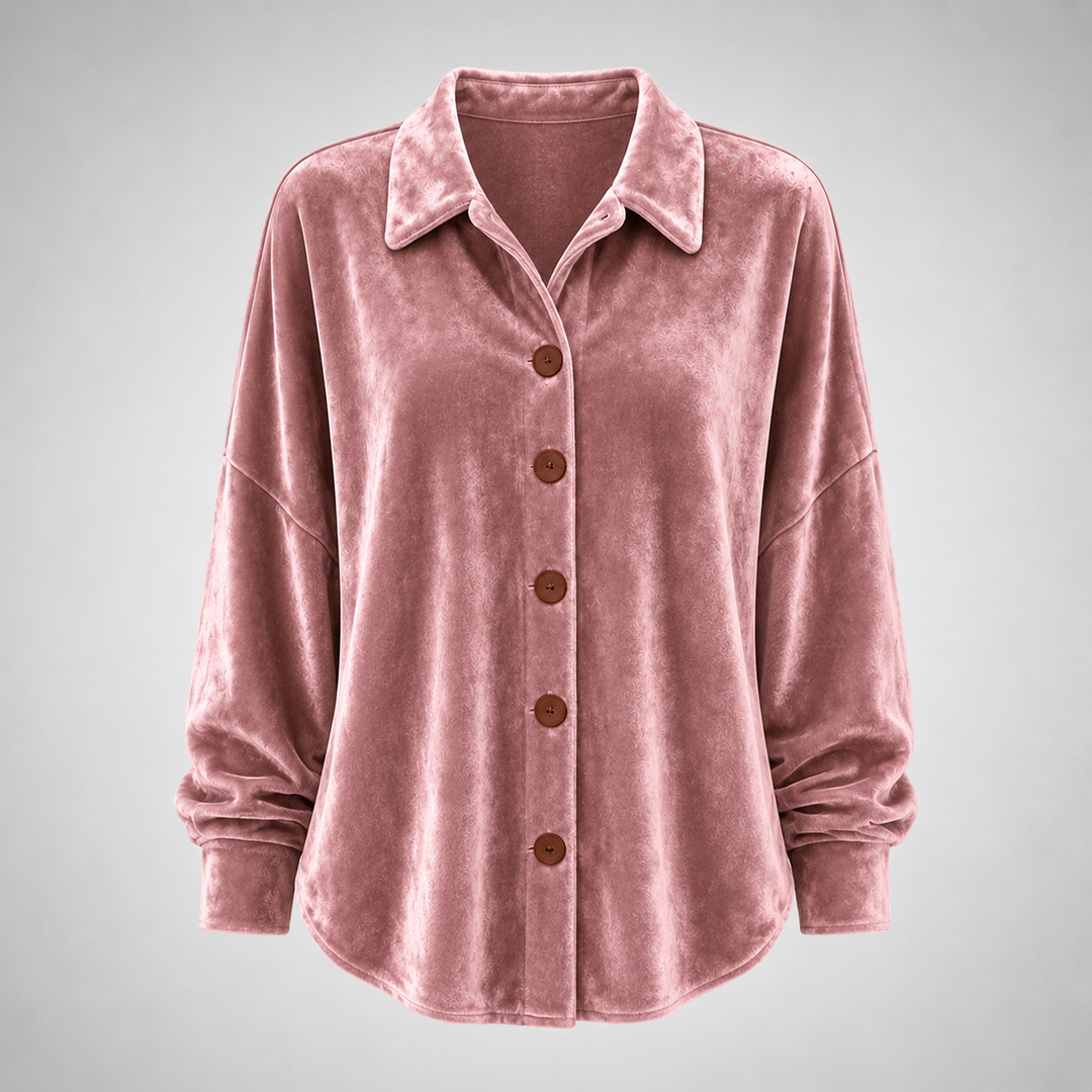 Sofia | Velvet Button-Front Shirt