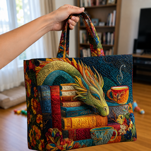 Artisan Bag - Dragon Reader with Books and Mugs