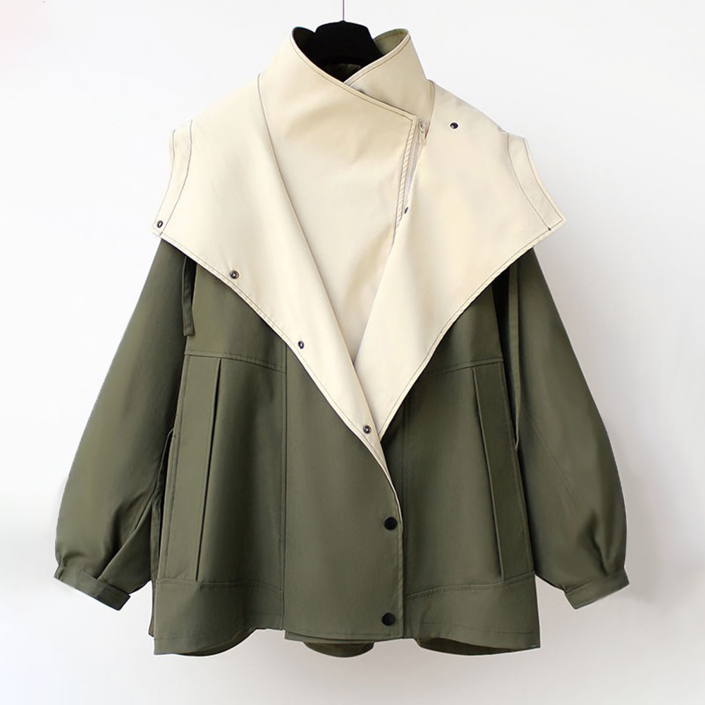 Laluna | Modern Two-Tone Trench Coat