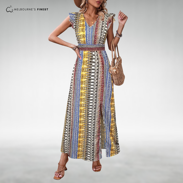 Elona™ Boho V-Neck Maxi Dress