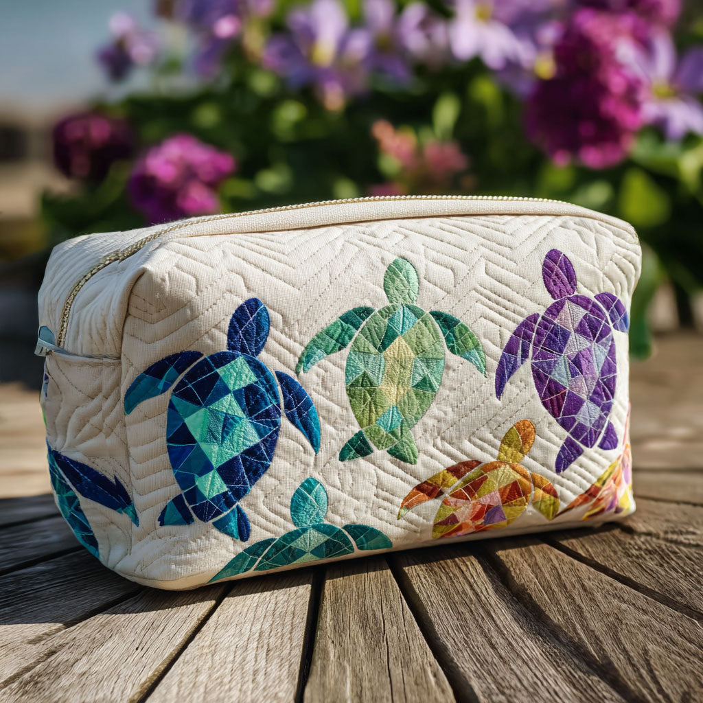 Tess | Ocean Waves Quilted Cosmetic Bag