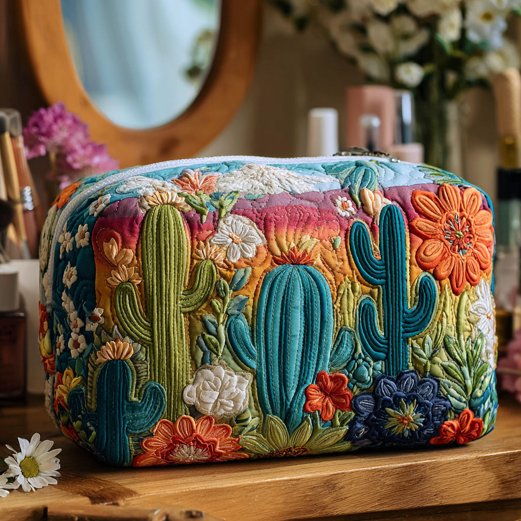 Zola | Cactus Quilted Cosmetic Bag