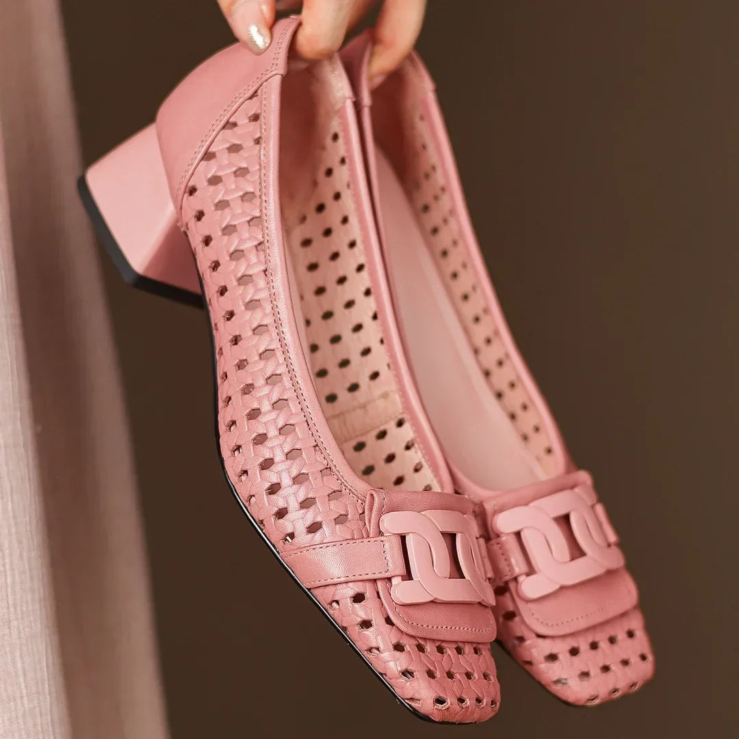 Solea Woven Leather Heels