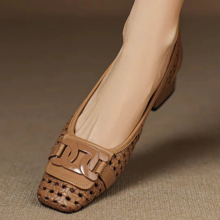 Solea Woven Leather Heels