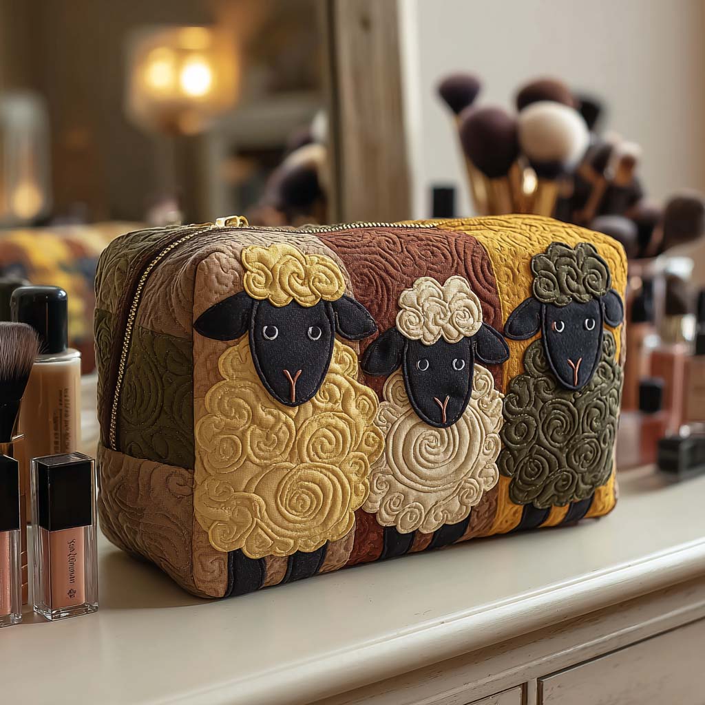 Kaia | Meadow Sheep Quilted Cosmetic Bag