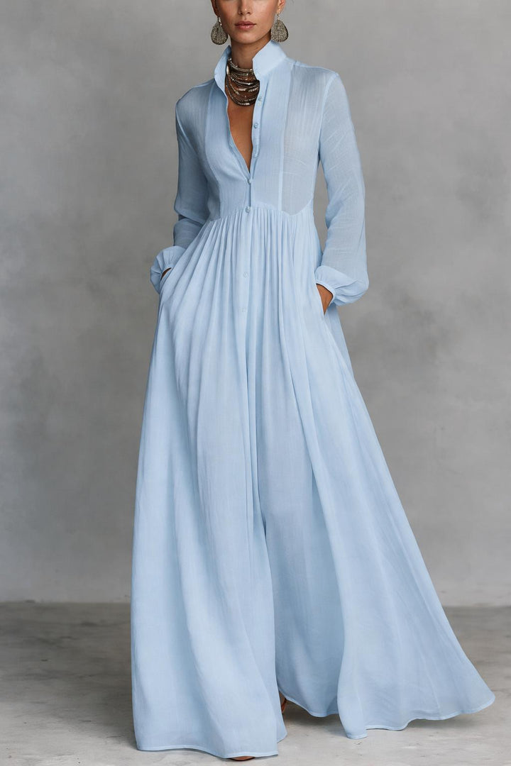 Selena | Robe Maxi à Boutons Fluides