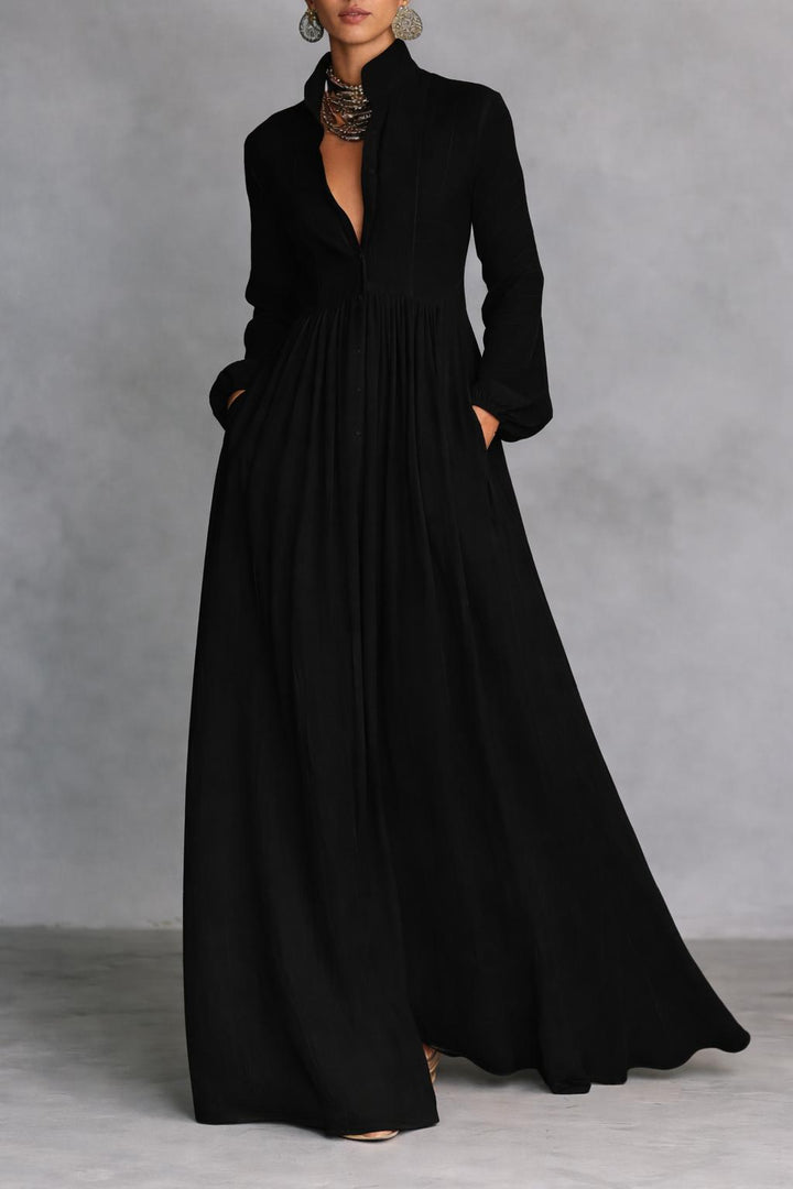 Selena | Robe Maxi à Boutons Fluides