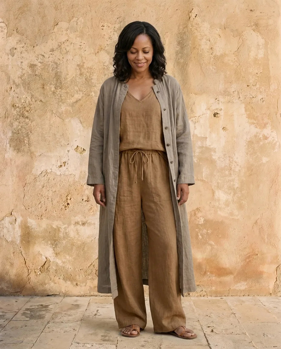 Camille | Relaxed Linen Blend Three-Piece Set