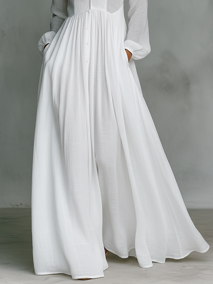 Selena | Robe Maxi à Boutons Fluides