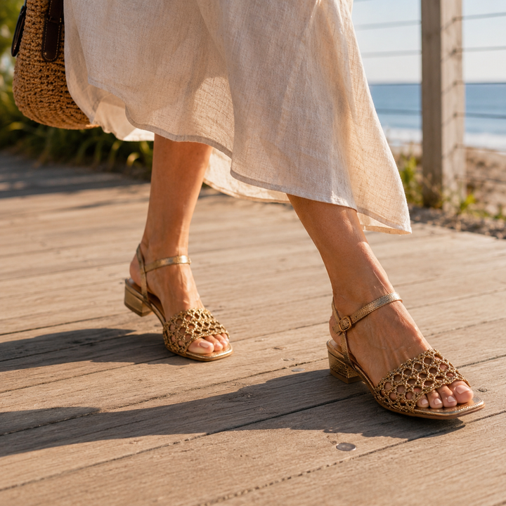 Aurora | Golden Sandals Summer Enchantment